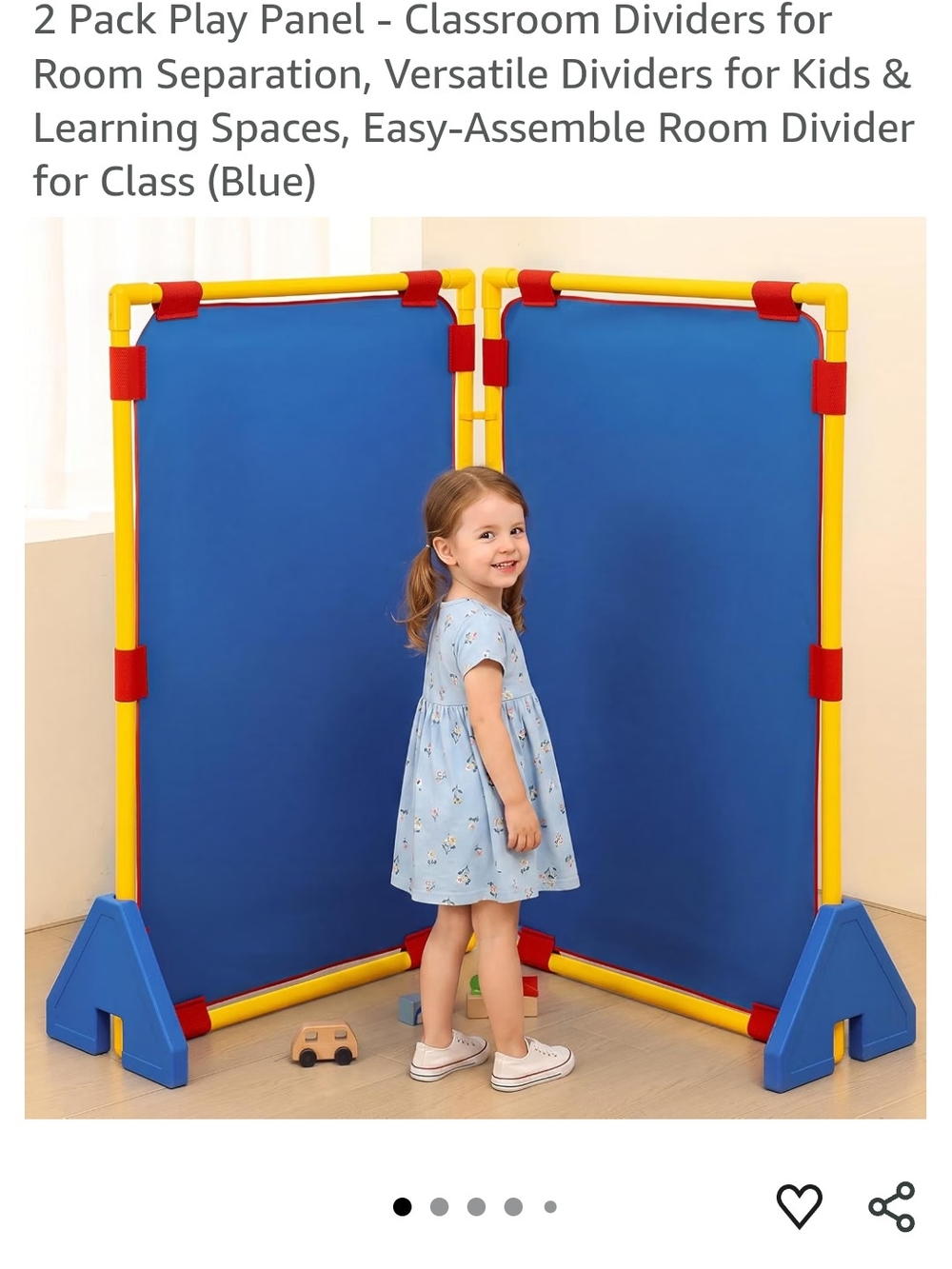 Classroom Kids Play Panel Divider - Blue/Yellow (2 Pack)